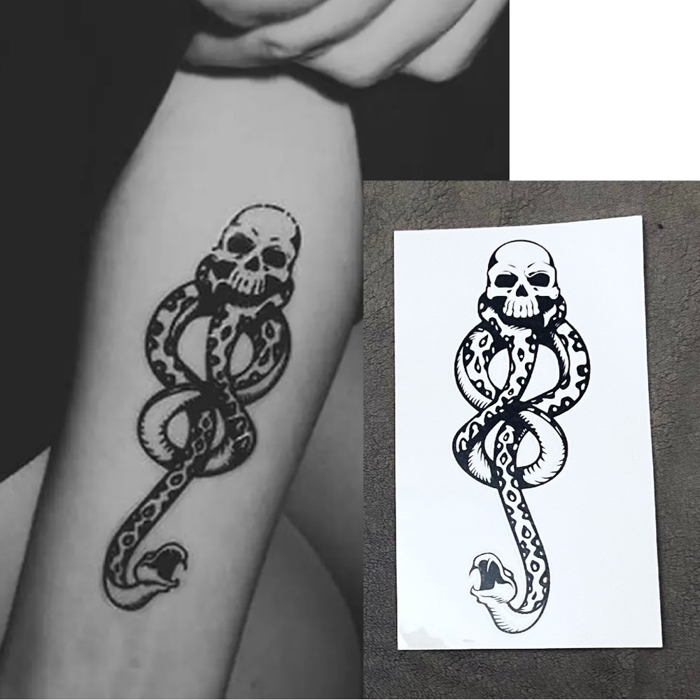 Dark Mark Temporary Tattoos 2 Pack Harry Potter Wizard Magic Witch Dark Arts - Picture 1 of 5